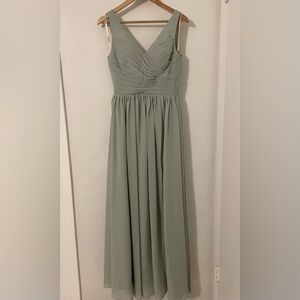 Long Sage Green Chiffon Dress by Loyeloy